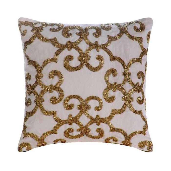 Gold Encrusted - Gold Cotton Linen Decorative Euro Sham