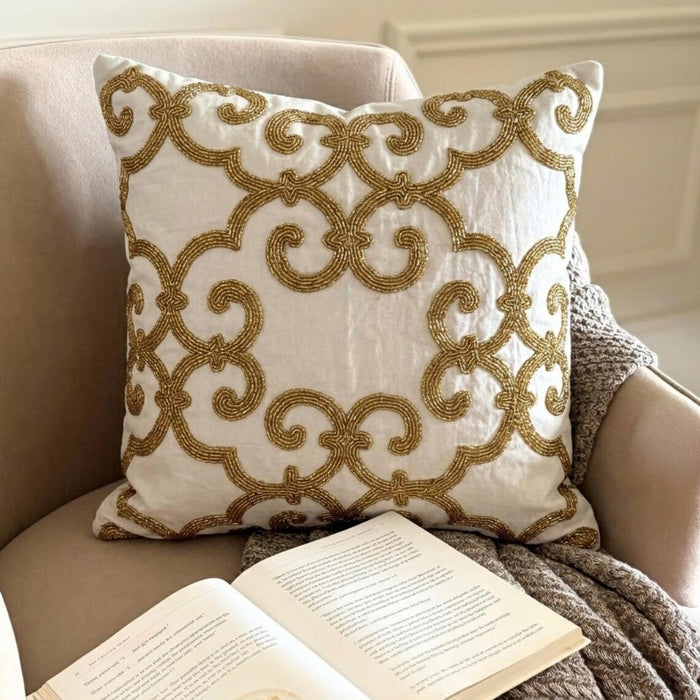 Gold Encrusted Pillow Cover