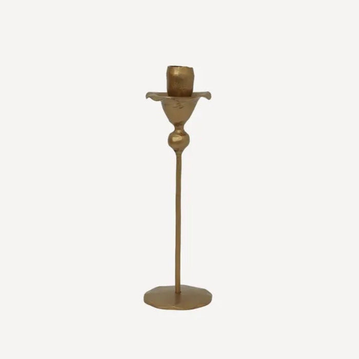 Gold Forged Iron Flower Candlestick | Medium H27cm - Suzie Anderson Home