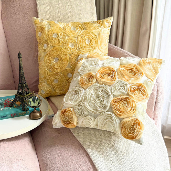 Gold Garden - Gold Art Silk Decorative Euro Sham