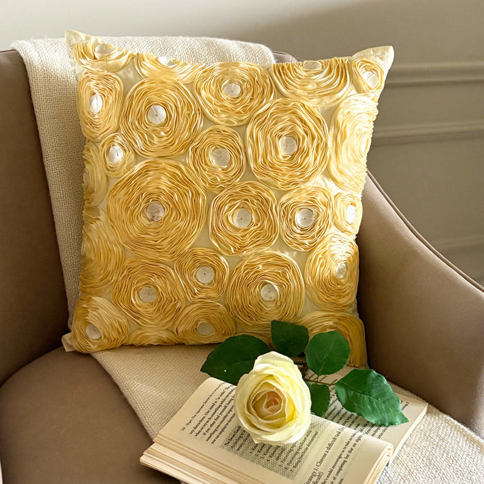 Gold Garden - Gold Art Silk Decorative Euro Sham