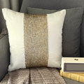 Gold Gleam - Ivory Art Silk Throw Pillow Cover