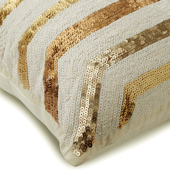 Gold Gong - Gold Silk Throw Pillow Cover