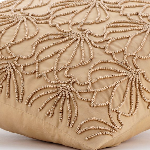 Gold Jardin - Gold Taffeta Decorative Euro Sham
