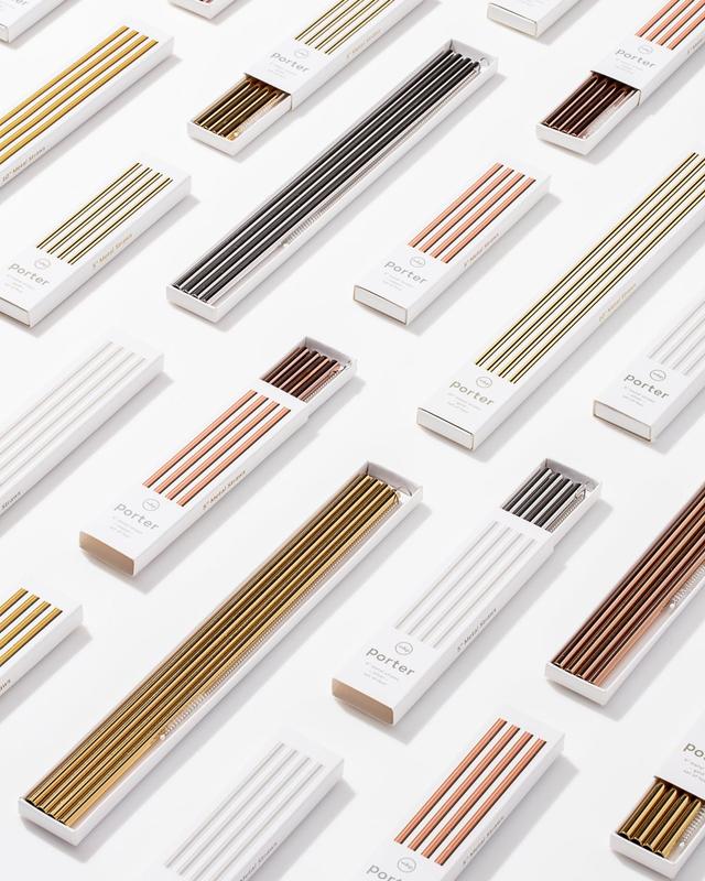 Golden Metal Reusable Straws by Porter at Golden Rule Gallery in Excelsior, MN