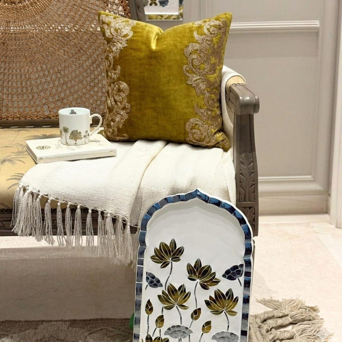 Gold Mythology - Lemon Grass Velvet Decorative Euro Sham
