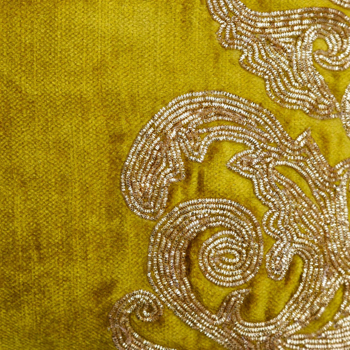 Gold Mythology - Lemon Grass Velvet Decorative Euro Sham