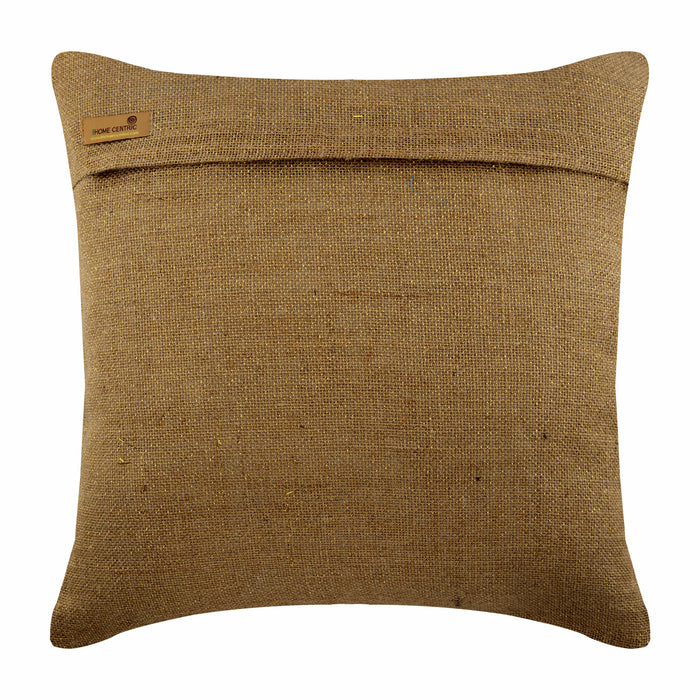Gold Silver Sands - Beige Burlap Decorative Euro Sham