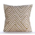 Gold Silver Tinsel - Ivory Cotton Linen Decorative Euro Sham