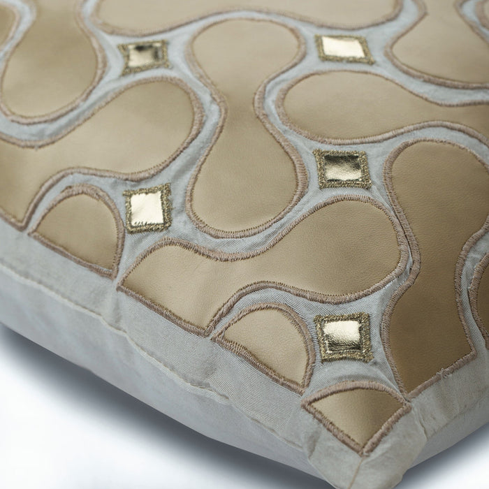 Gold Space - Gold Art Silk Throw Pillow Cover