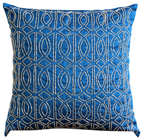 Gold Taj - Ivory Art Silk Throw Pillow Cover