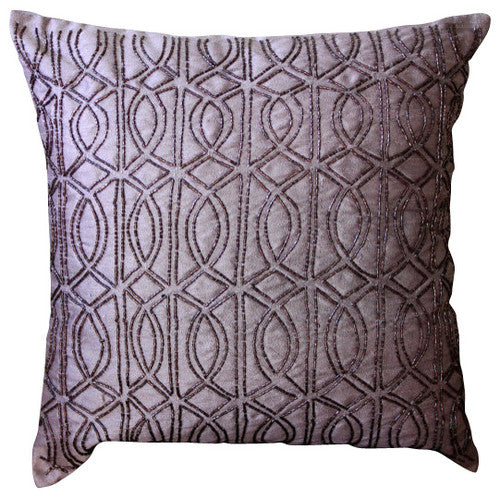 Gold Taj - Ivory Art Silk Throw Pillow Cover