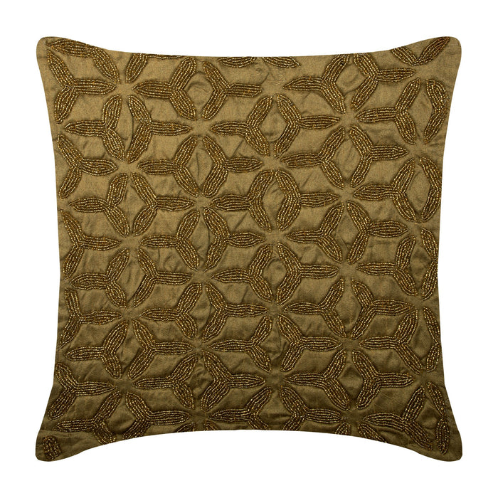 Gold Trinity Zardozi Decorative Euro Sham