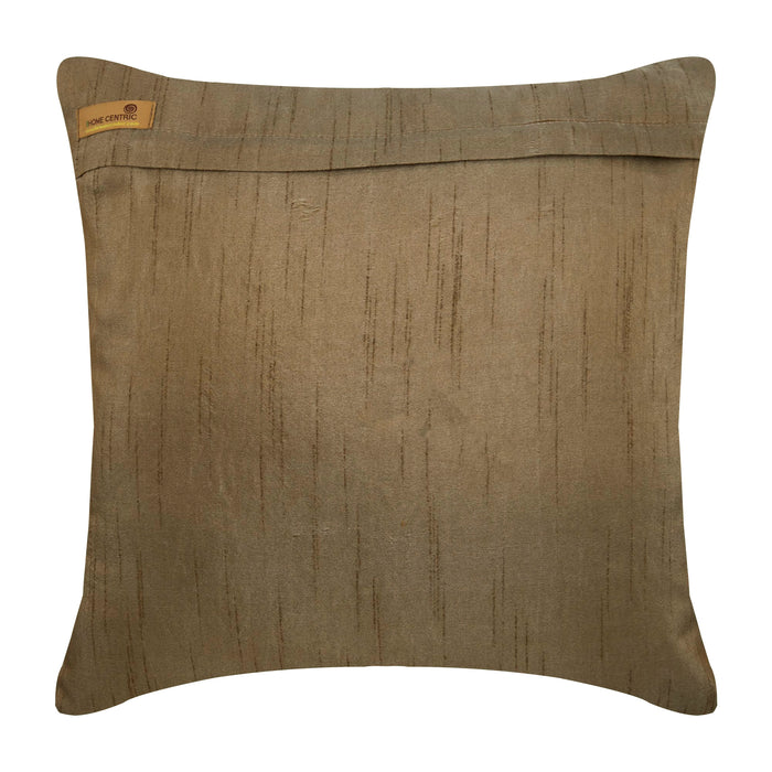Gold Turkish Dream - Brown Silk Throw Pillow Cover