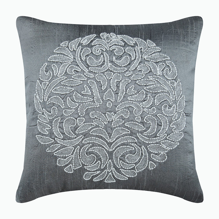 Gold Turkish Dream - Brown Silk Throw Pillow Cover
