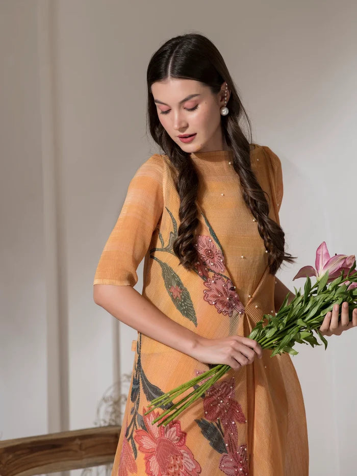 Gold Yellow Flower Co-ord Set