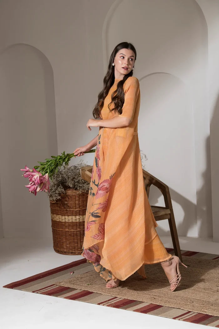 Gold Yellow Flower Co-ord Set