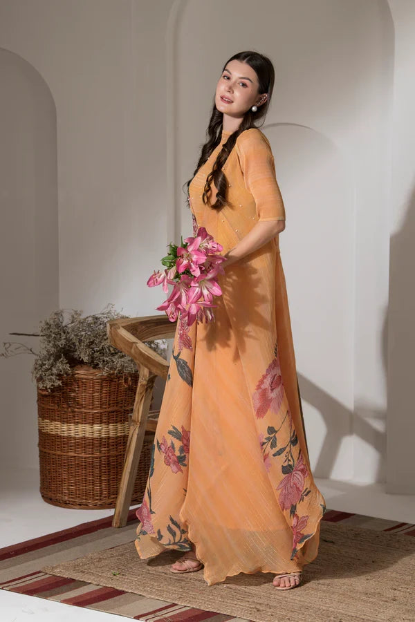 Gold Yellow Flower Co-ord Set