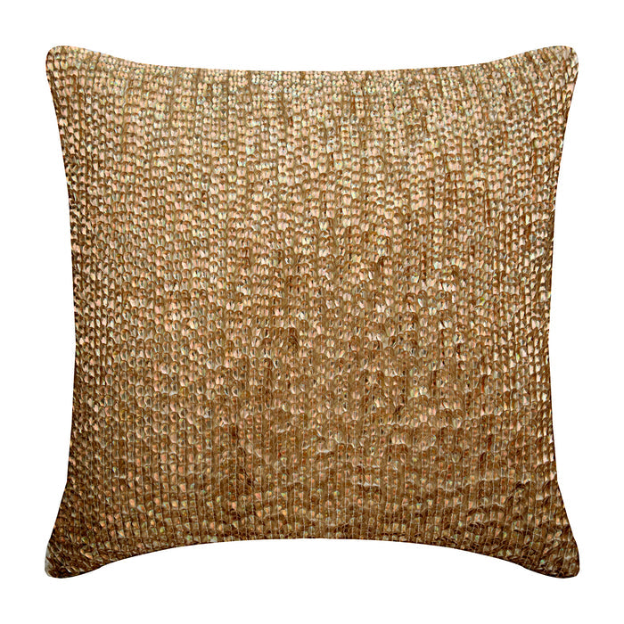 Golden Drops Sequins Throw Pillow Cover
