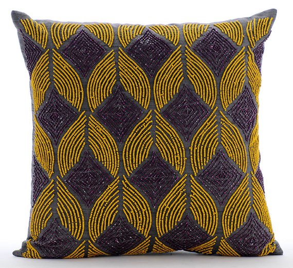 Golden Rain - Gold Art Silk Throw Pillow Cover