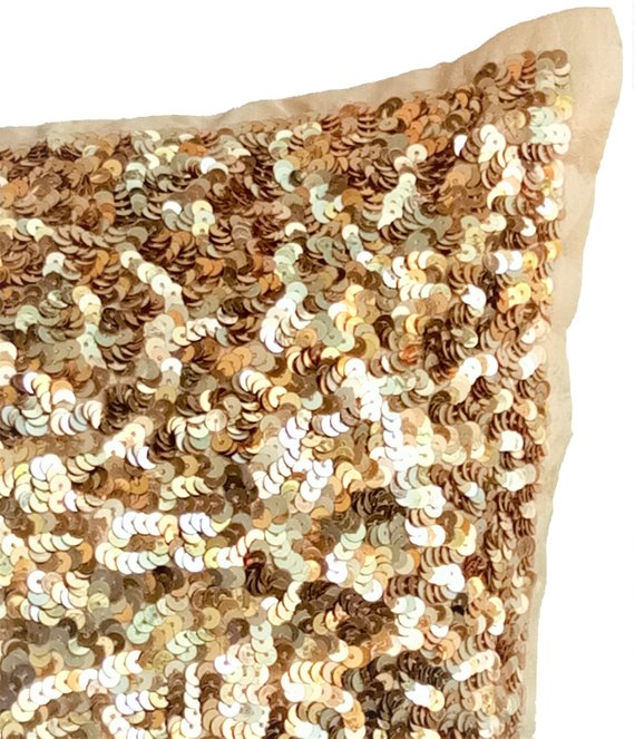 Golden Sparkle Silk Throw Pillow Cover