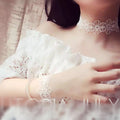 Gothic Fashion Black or White Lace Choker Necklace & Bracelet Jewelry Set