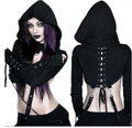 Gothic Style Long Sleeve Crop Top
