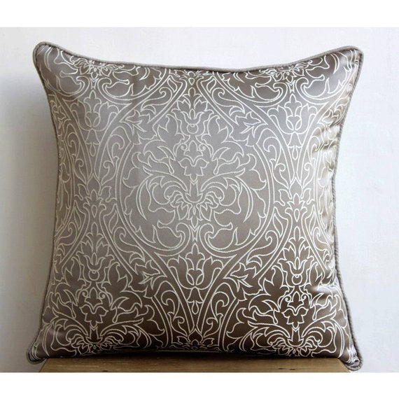 Gray Pearl - Gray Art Silk Throw Pillow Cover