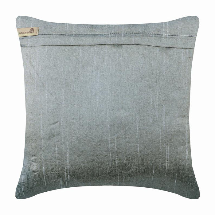 Gray Vine Blooms - Gray Art Silk Throw Pillow Cover