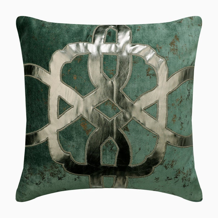Greek Brizo Teal Blue Euro Sham Cover