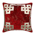 Greek Frame Red Velvet Euro Sham Cover