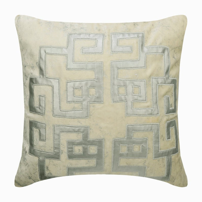Greek Irene Ivory Velvet Euro Sham Cover