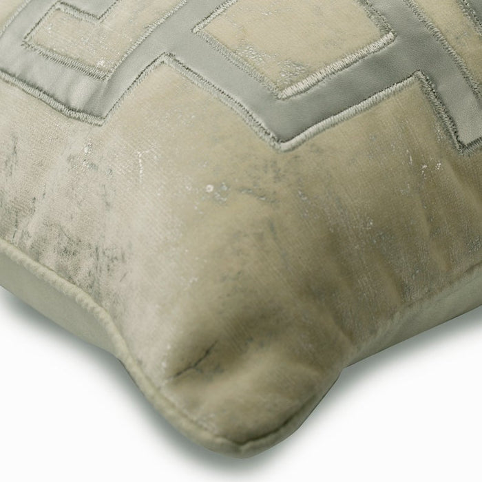 Greek Irene Ivory Velvet Applique Euro Sham Cover