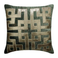Greek Maze Teal Blue Throw Pillow Cover
