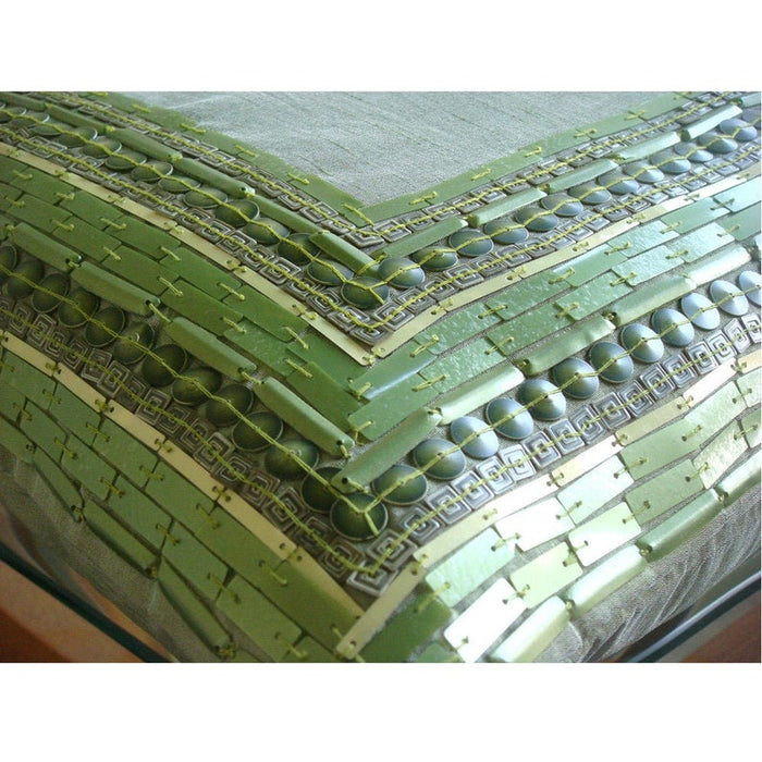 Green Envy - Green Art Silk Throw Pillow Cover