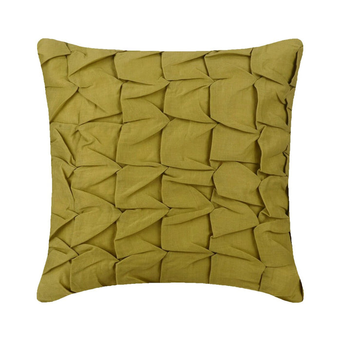 Green Eyed - Green Cotton Linen Decorative Euro Sham
