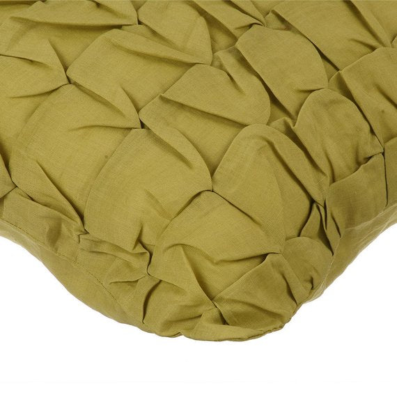 Green Eyed - Green Cotton Linen Decorative Euro Sham