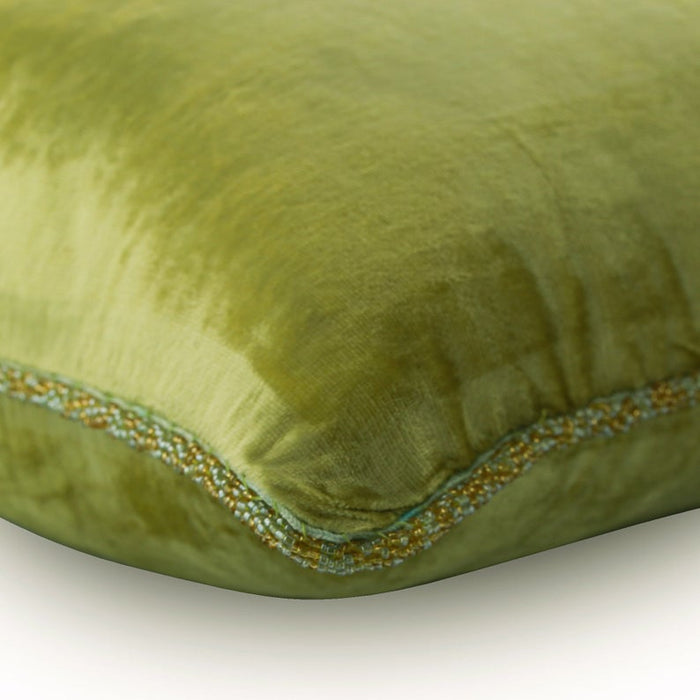 Green Lime - Lime Green Velvet Decorative Euro Sham