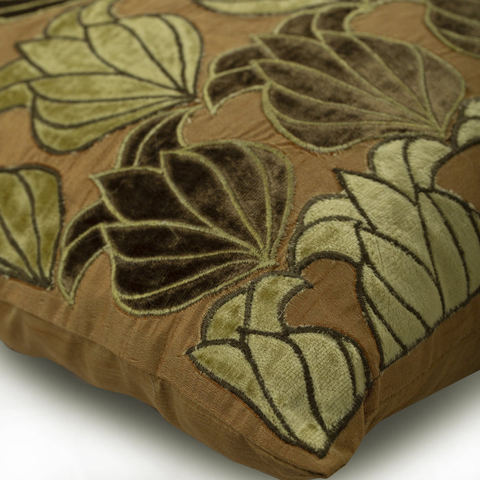 Green Lotus Applique Decorative Euro Sham