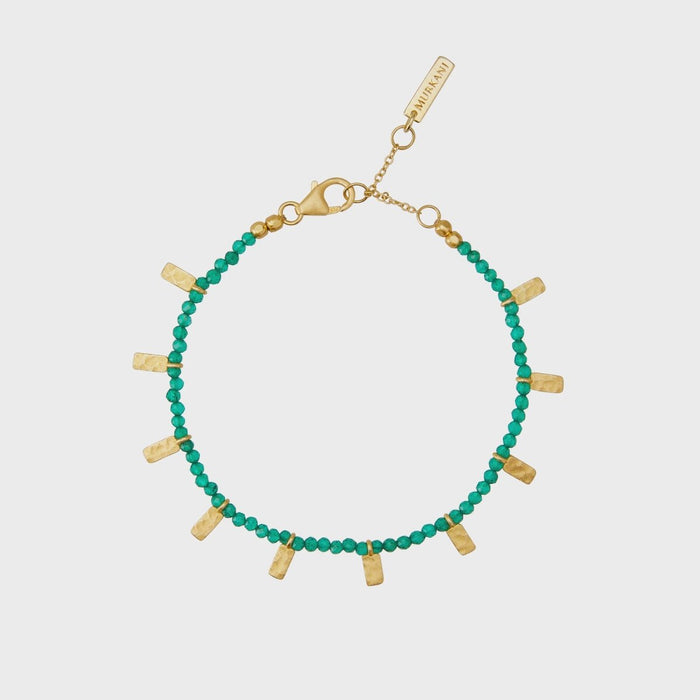 Green Onyx Bracelet | Matt 18K Yellow Gold Plate - Suzie Anderson Home