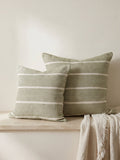 Green Stripe Cotton Cushion Cover
