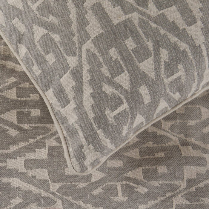 Grey Aztec - Cotton Grey Decorative Bed Runner and Pillow Cover