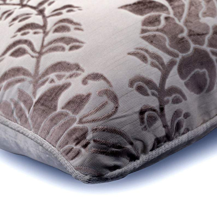 Grey Floral Beauty Flower on Velvet Euro Sham