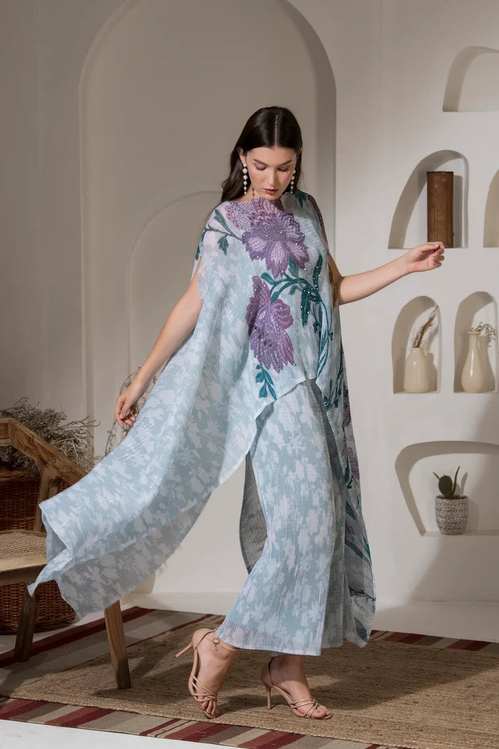 Grey Flower Kaftan