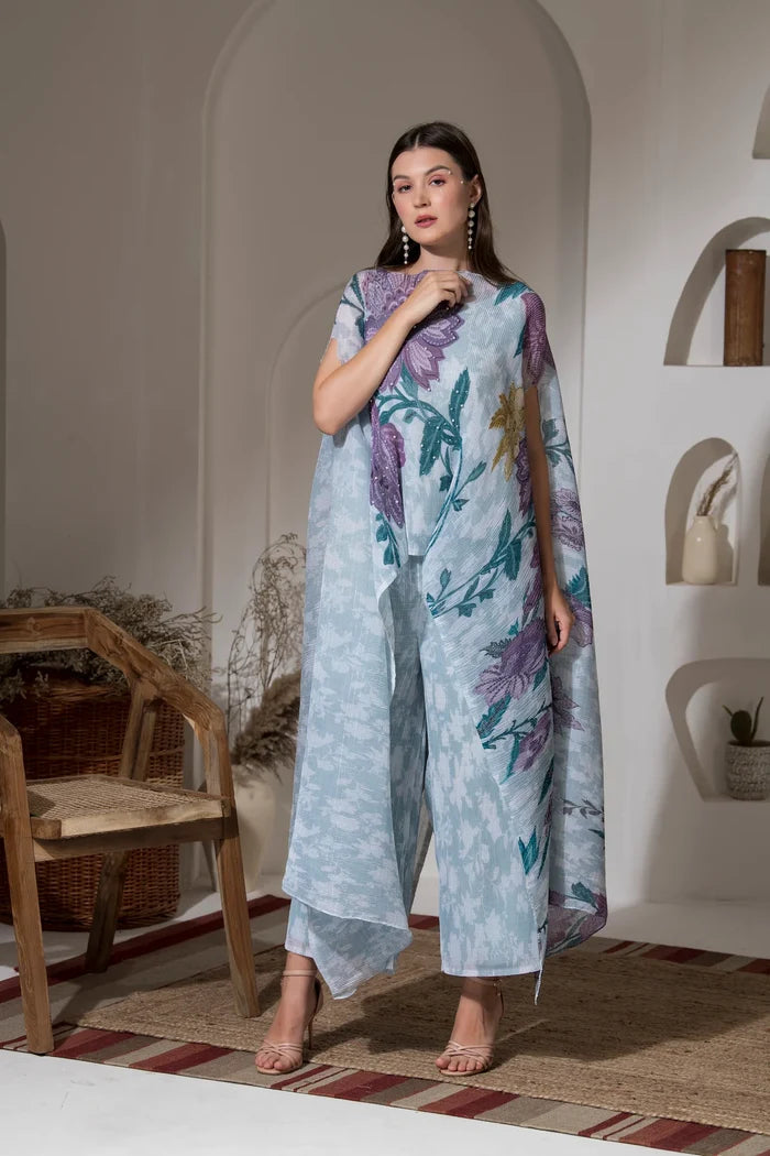 Grey Flower Kaftan