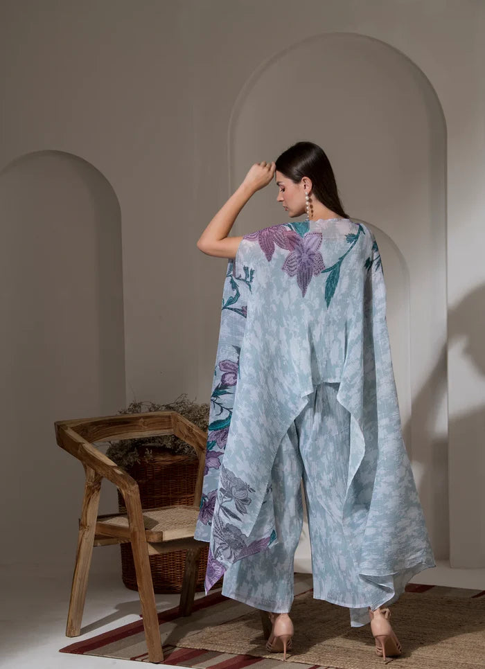 Grey Flower Kaftan