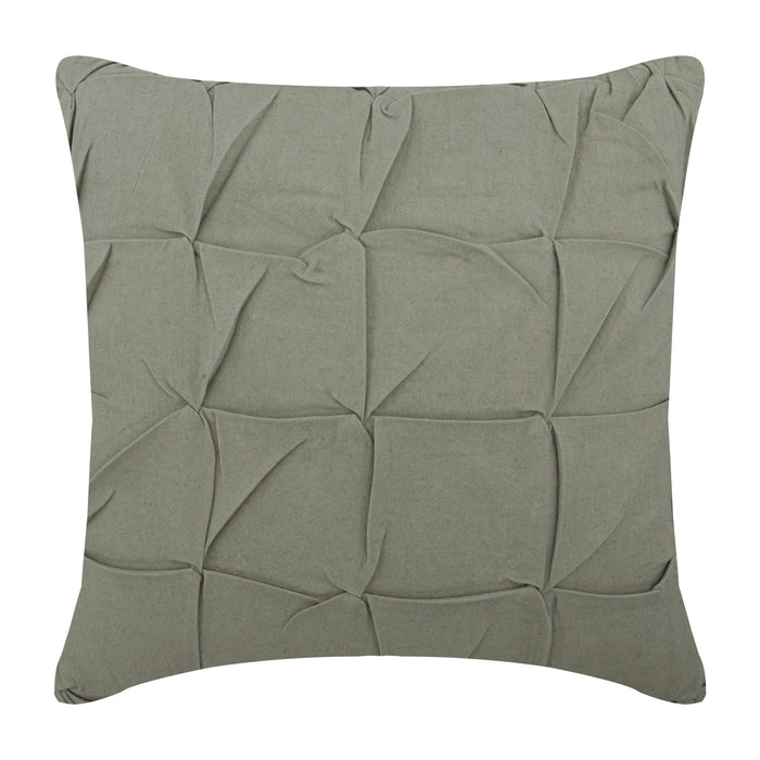 Grey Linen Texture - Gray Cotton Linen Decorative Euro Sham