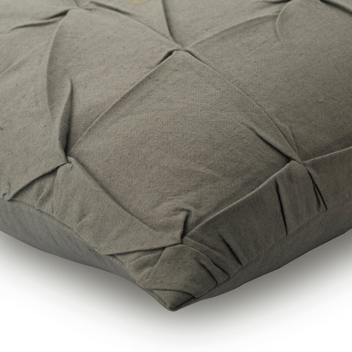 Grey Linen Texture - Gray Cotton Linen Decorative Euro Sham