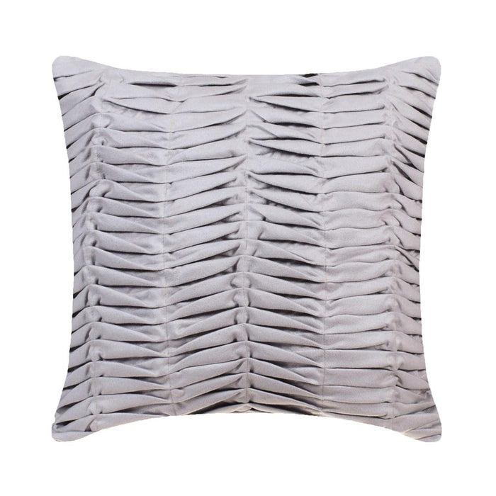 Grey Wind Folds - Gray Faux Suede Throw Pillow Cover