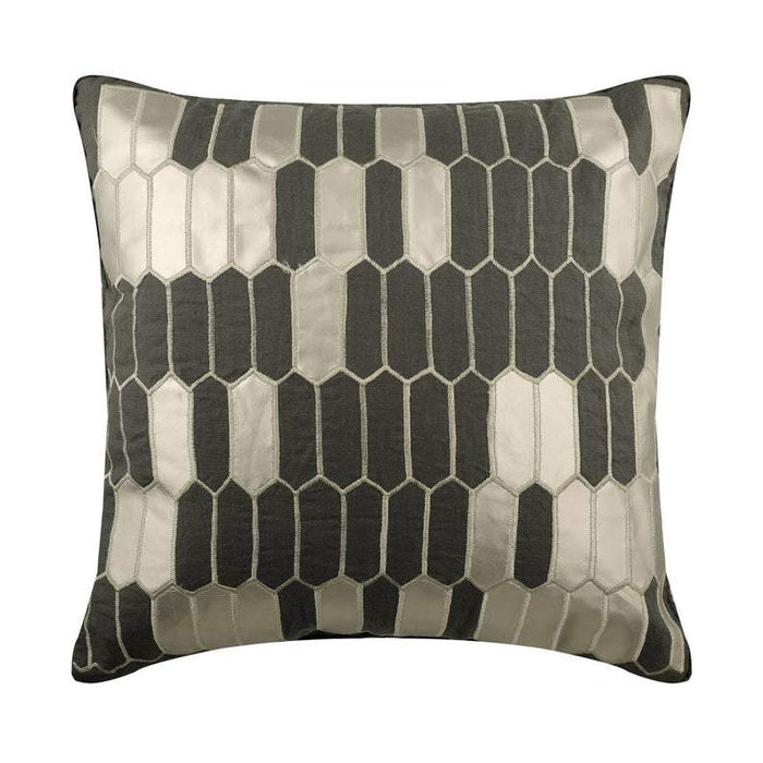 Grey Heist Applique Decorative Euro Sham